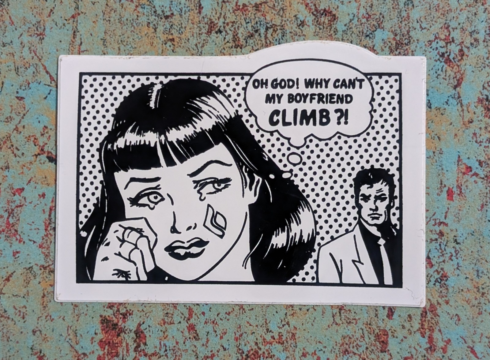 Black Diamond Boyfriend Climb Pop Art Sticker – Mountain Hiking Climbing Skiing