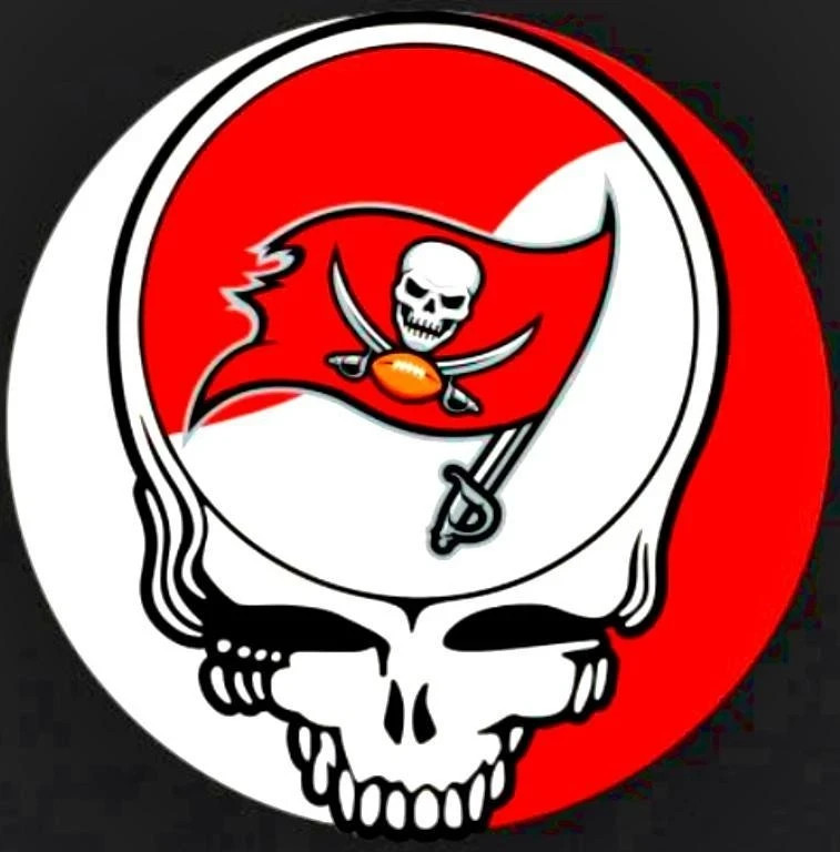 ⚡️GRATEFUL DEAD Tampa Bay Buccaneers Stealie Sticker *NEW* Measures 3" x 3"