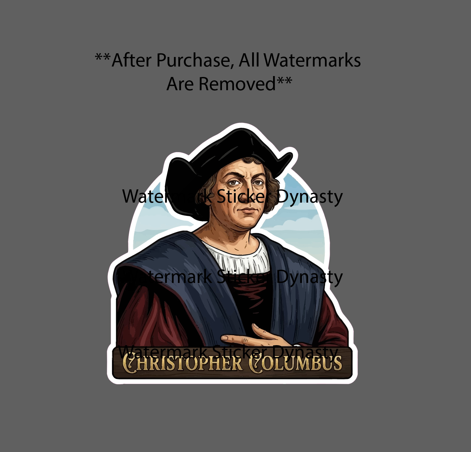 Christopher Columbus Sticker Waterproof Decal Explorer History Gift NEW