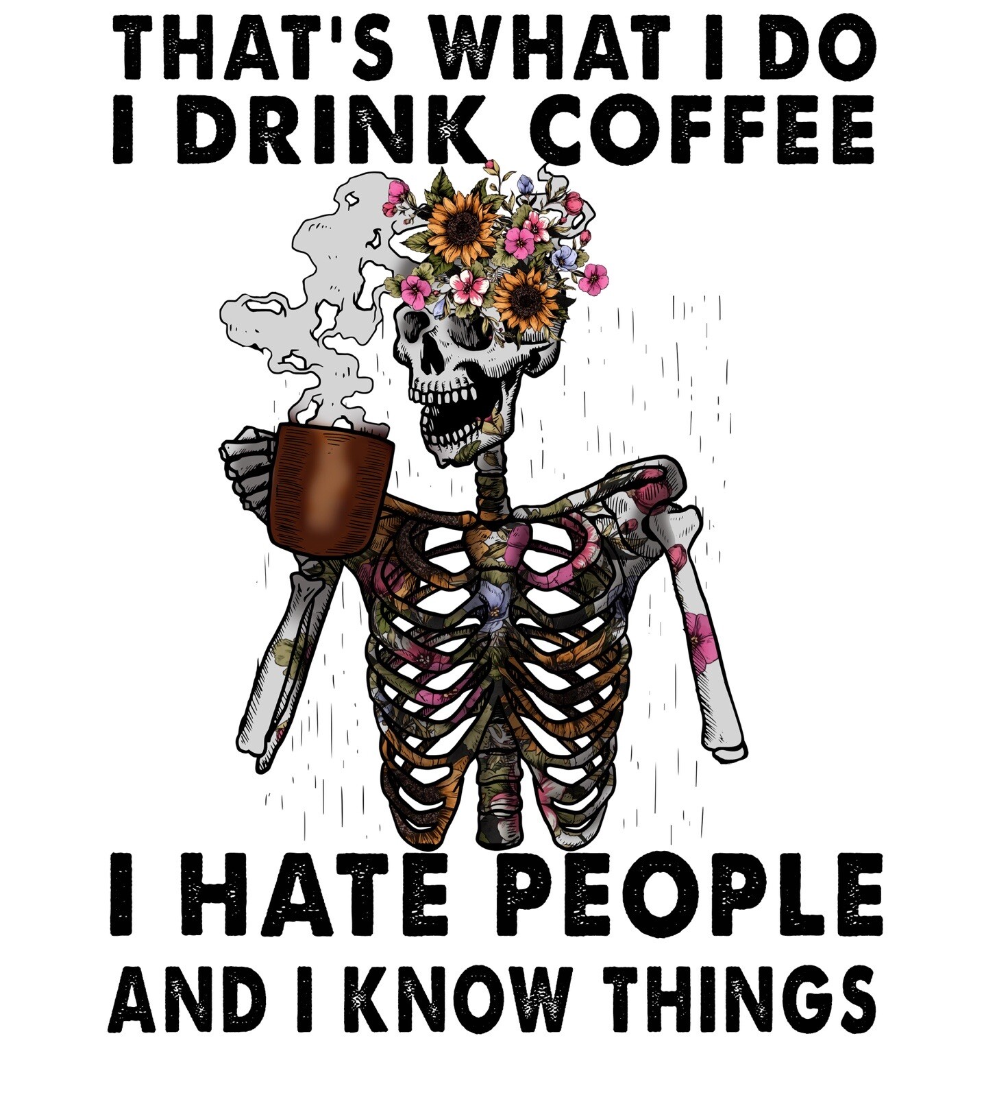 Coffee Sticker 2" I Hate People Caffeine Morning Person Wake Decaf Leopard Print