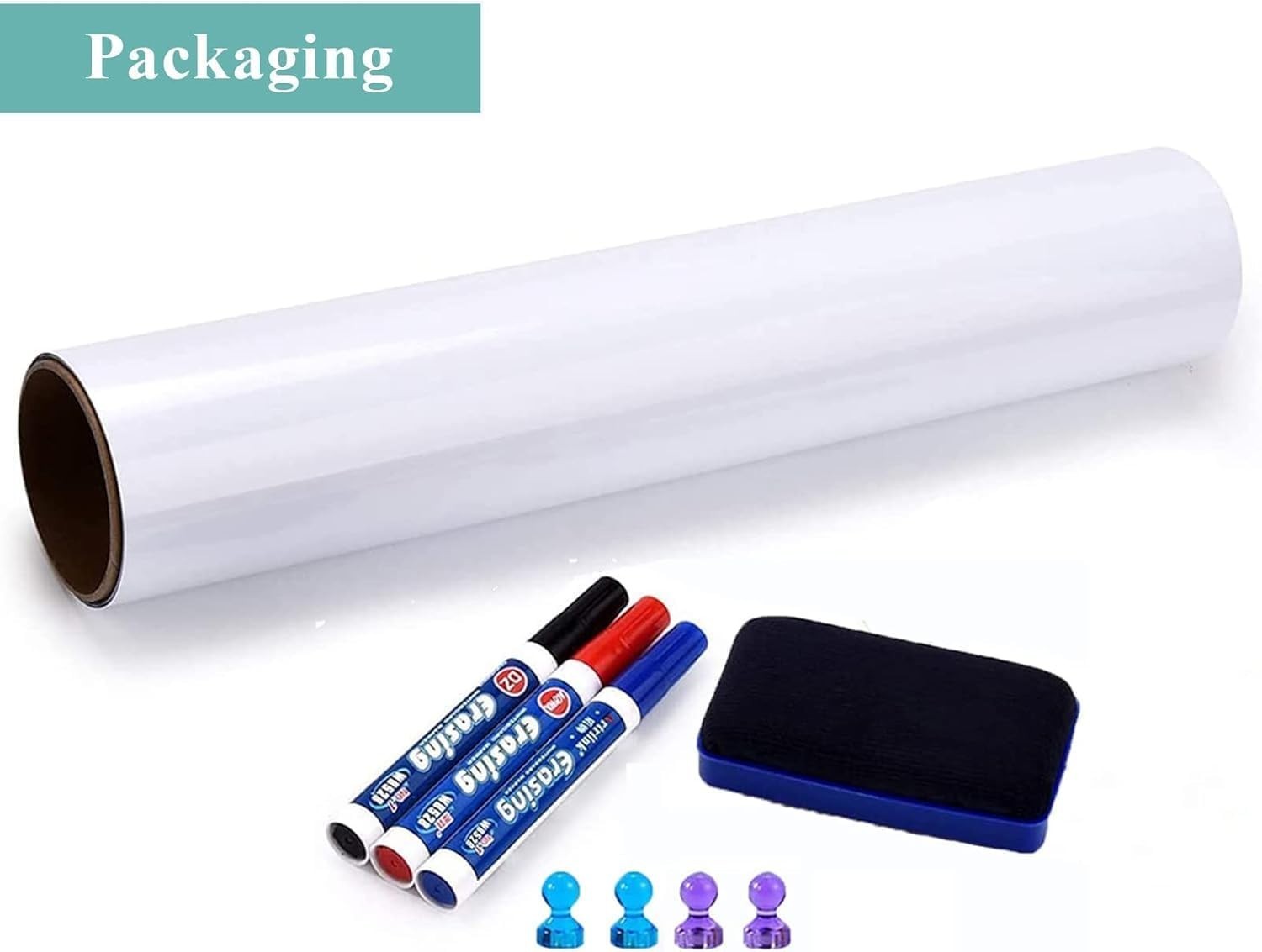 Large 48" x 36" Self-Adhesive Whiteboard Film | No Ghosting, Magnetic Surface
