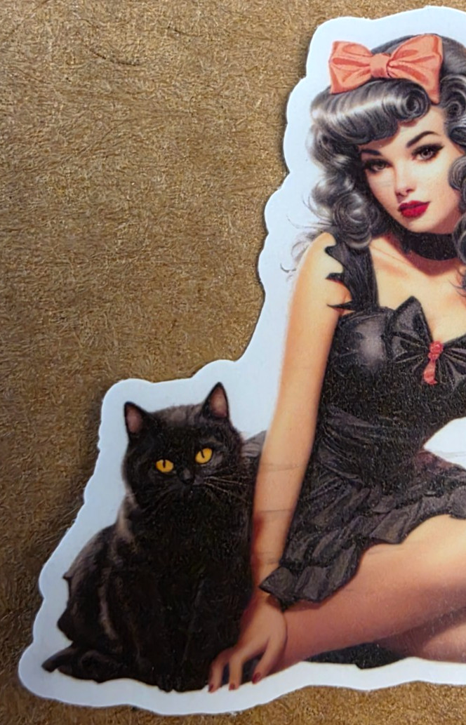 Halloween Sticker Girl Witch Vampire Ghost Gothic Cat Kitty Punk Emo Anime Manga