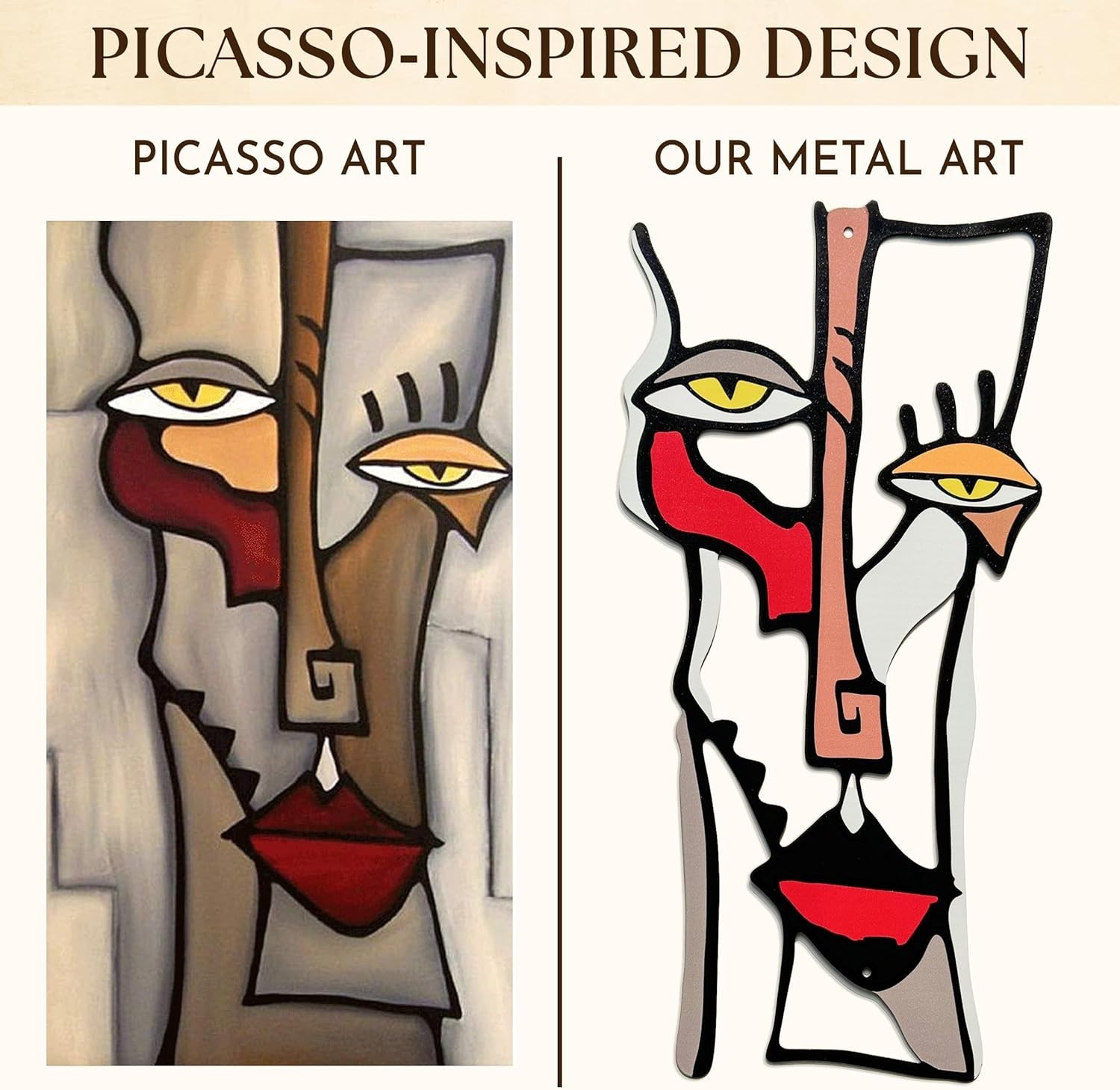 Minimalist Metal Wall Art for Living Room – Pablo Picasso Wall Art Abstract Scul