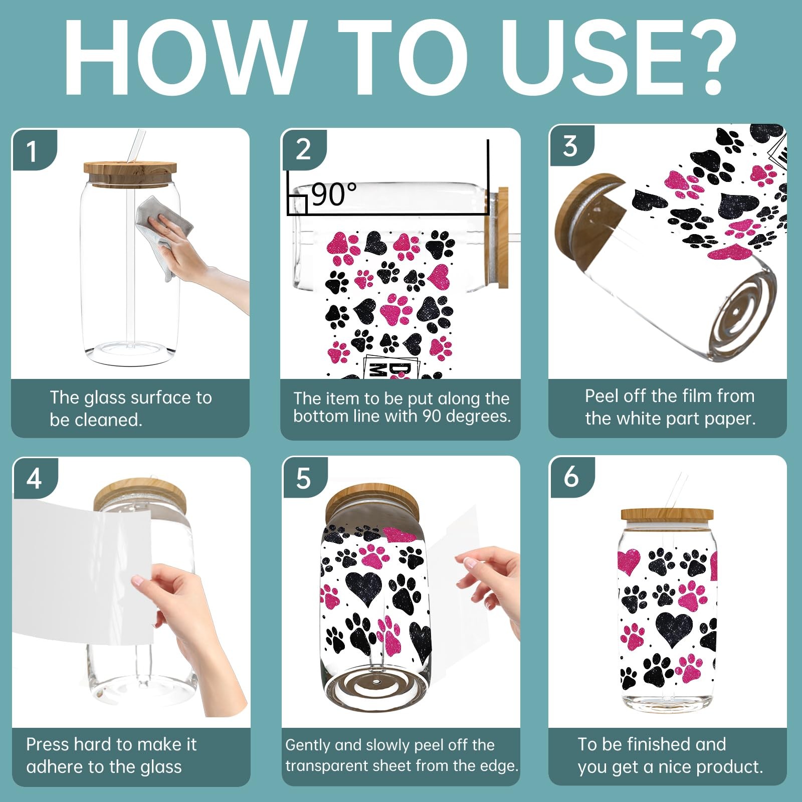 4 Sheets 16oz UV DTF Cup Wrap – Removable – DIY UV DTF Transfer Papers for Mu…