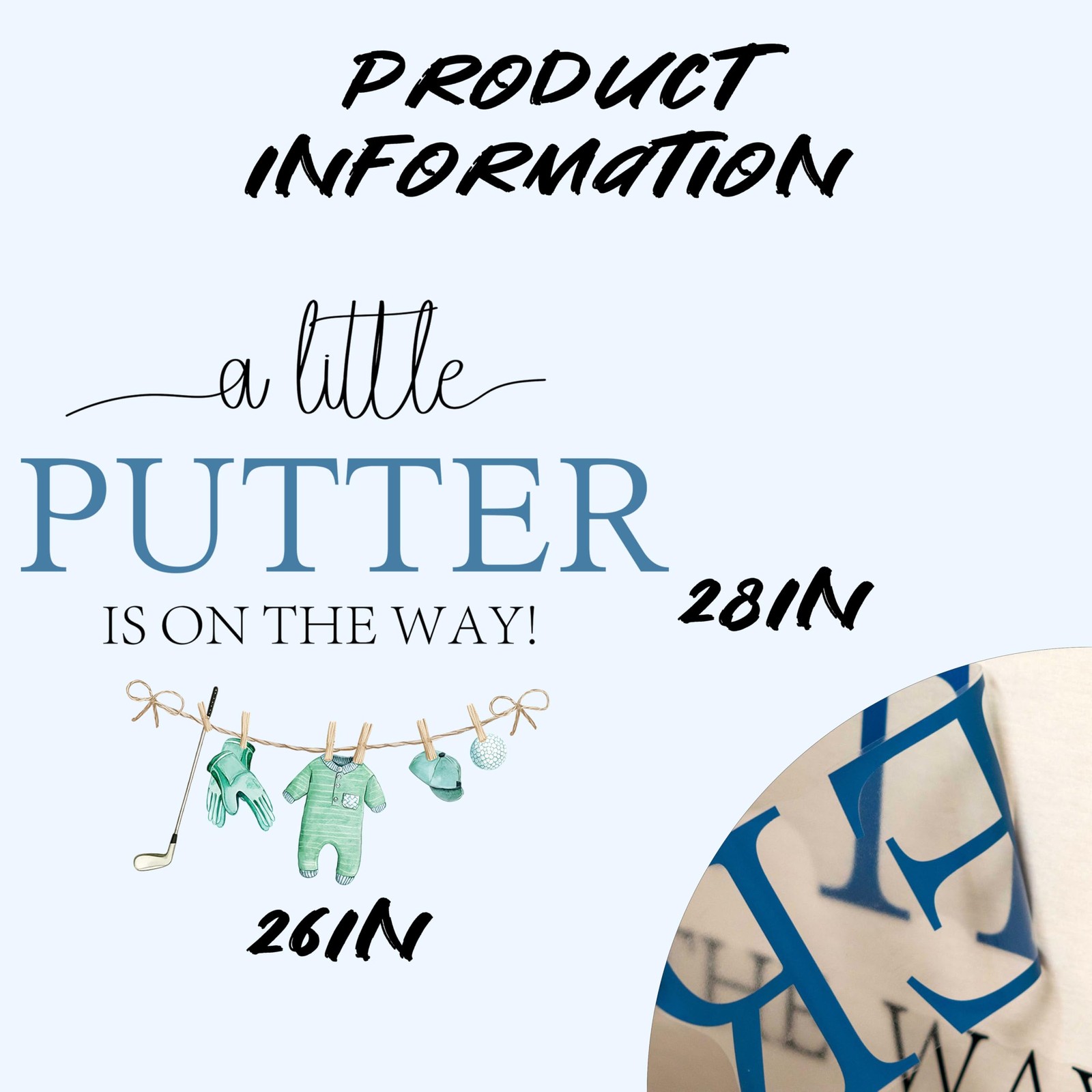 A Little Putter is on The Way Decal – Sport and Golf Theme Baby Shower Sign W…