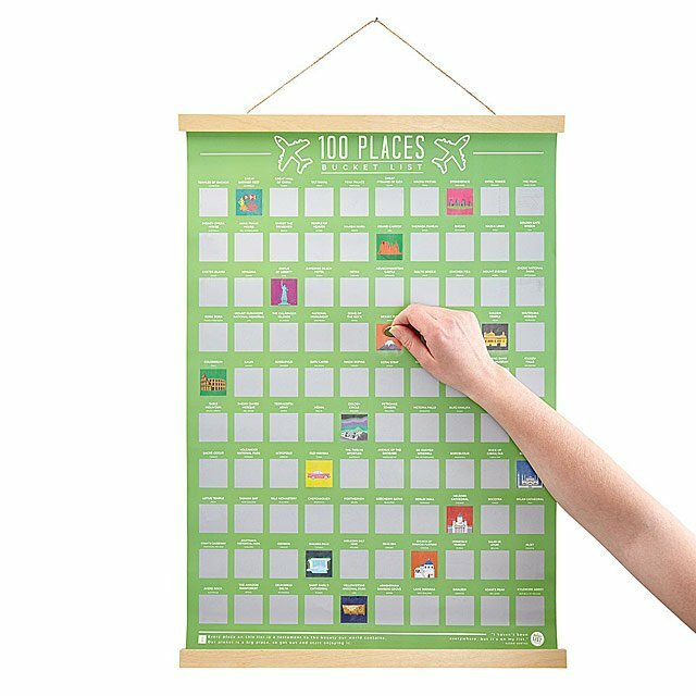 New In Box 100 Places to go Scratch Off Bucket List Poster
