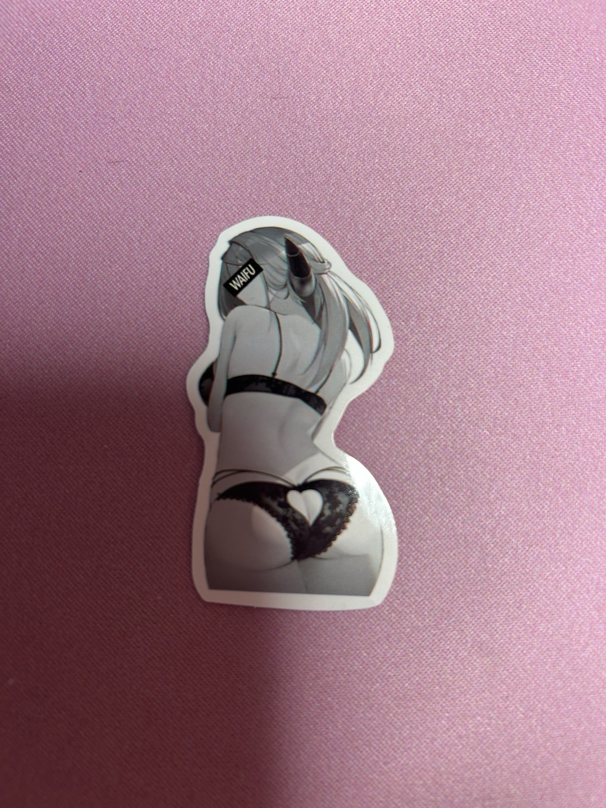 black and white waifu lewd stickers #2
