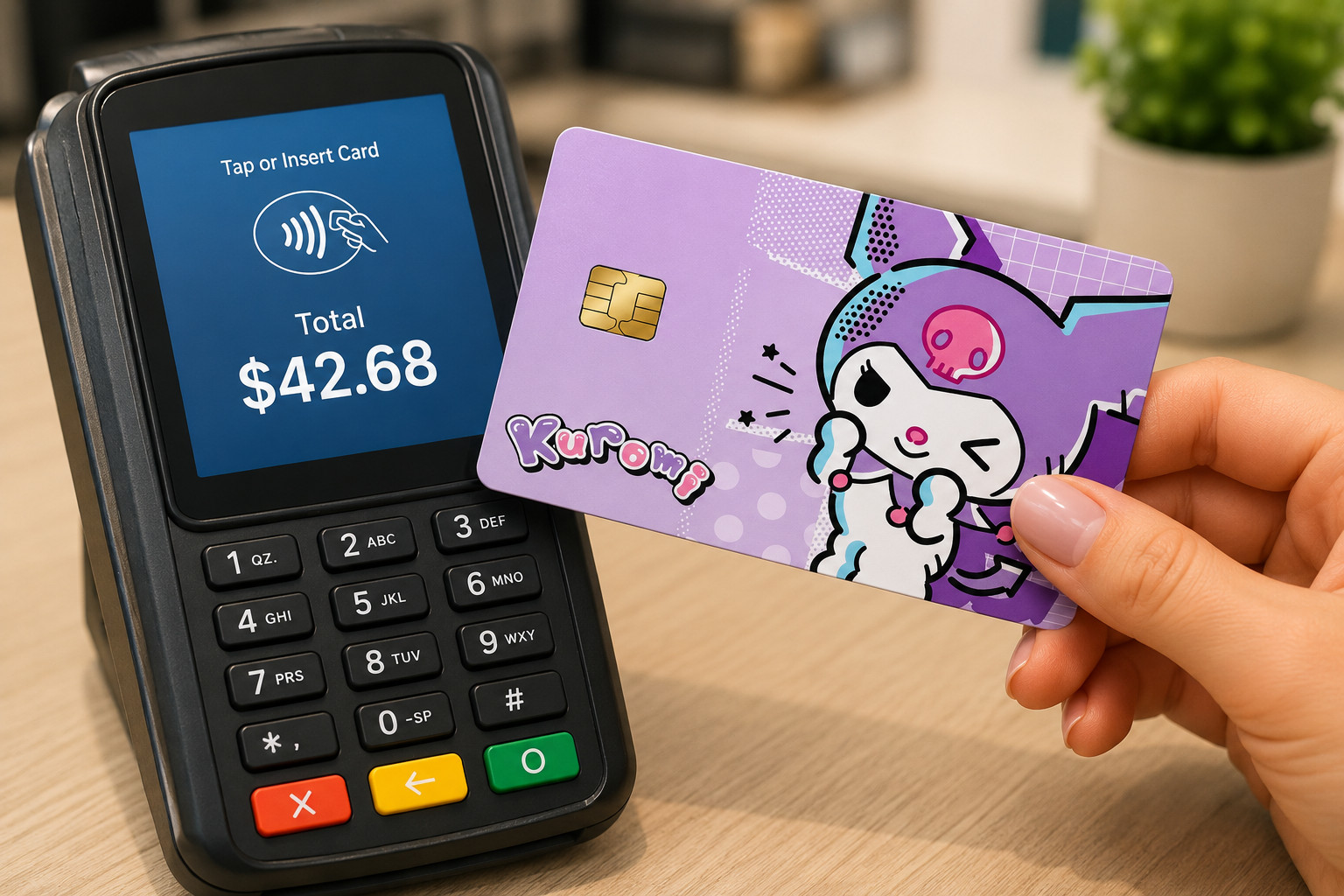 Cute Kuromi Lavender Debit Card Credit Card Skin Sanrio Anime Vinyl Wrap Decal