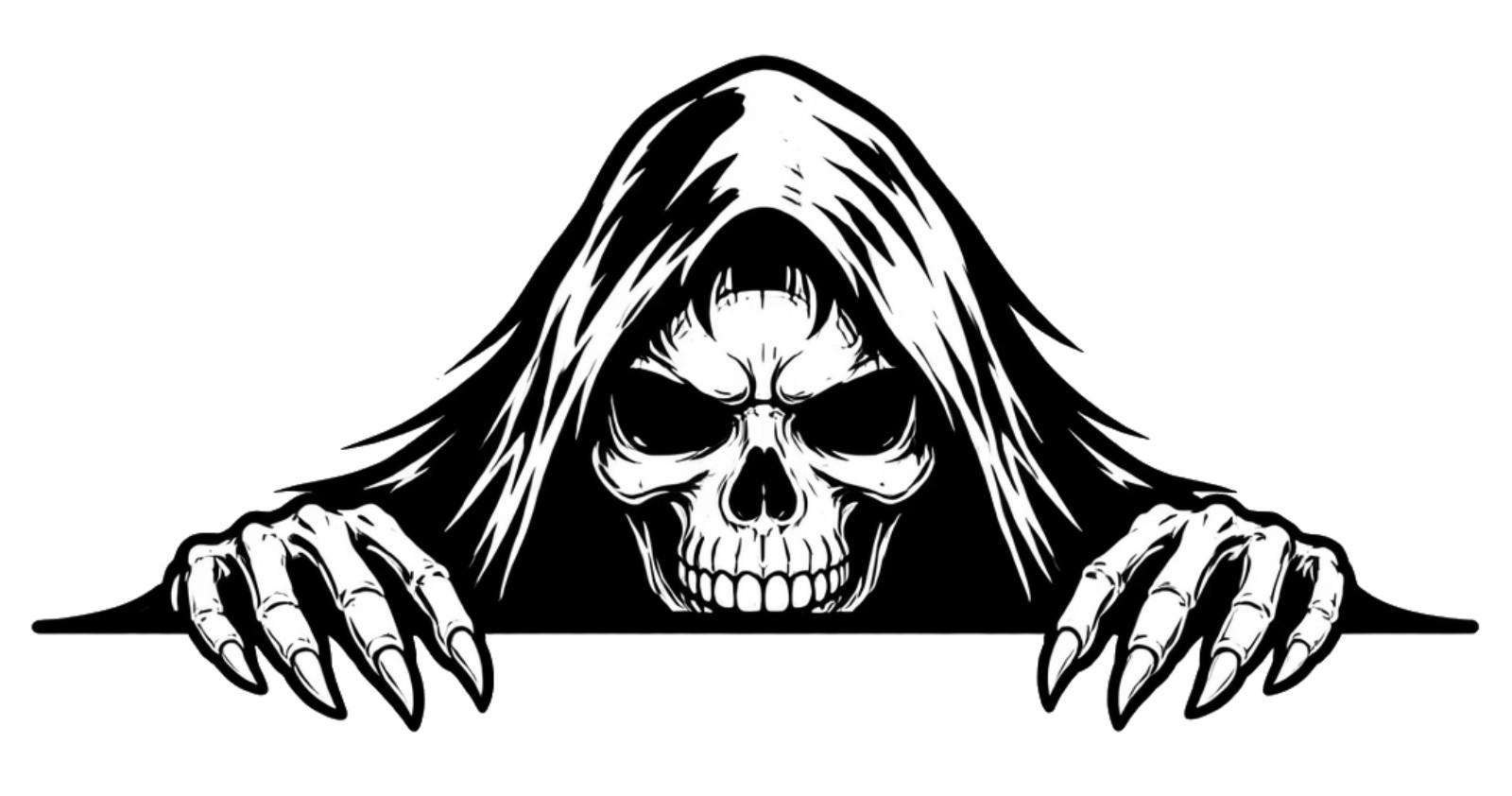 Peekaboo Grim Reaper Vinyl Sticker Car Decal Gothic