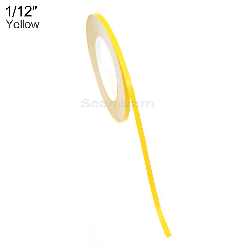 1/12" 2mm Yellow DIY Home Shop Pinstriping Pin Stripe Line Decal Vinyl Sticker