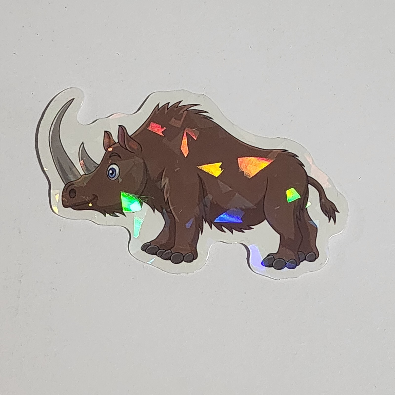 Sticker Decal Woolly Rhinoceros Rhino Shiny New Unused 2 3/4"