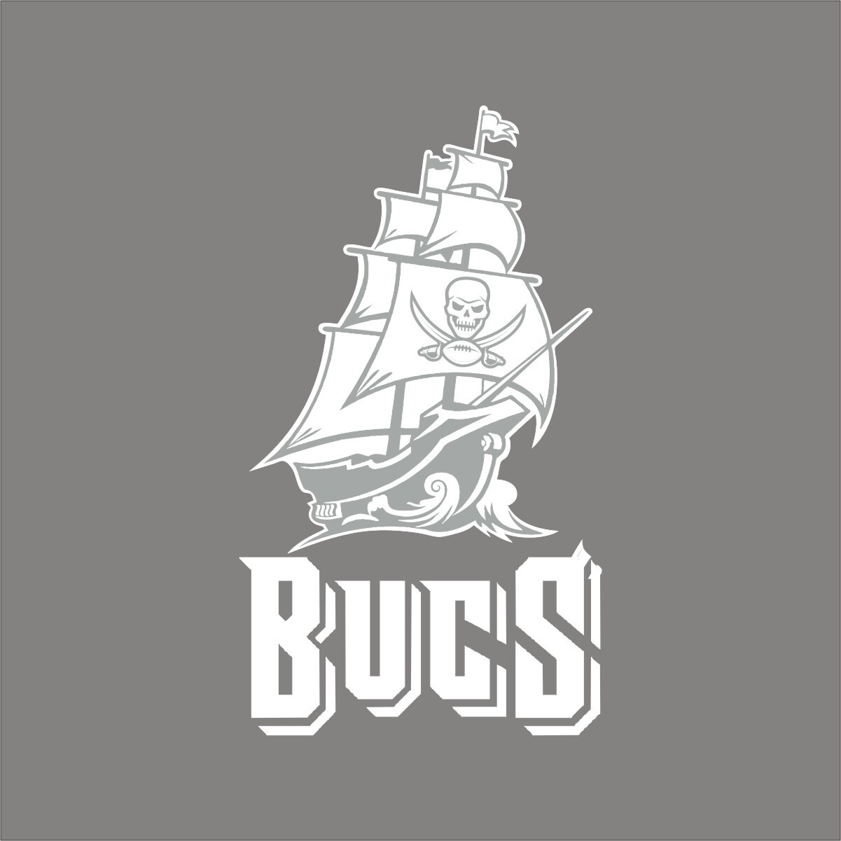 Tampa Bay Buccaneers #17 NFL Team Logo 1 Color Vinyl Decal Sticker Car Window