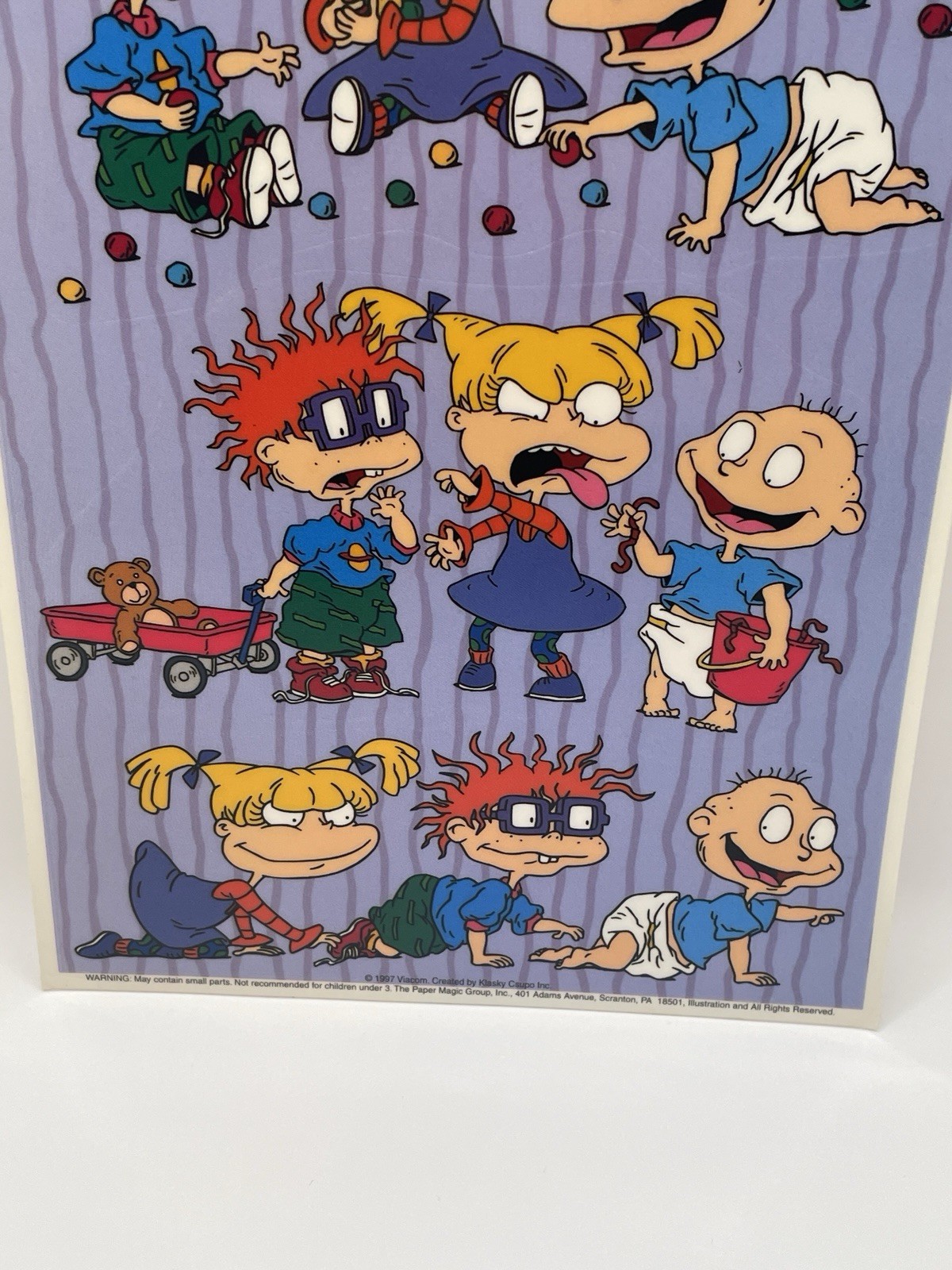 Rugrats Nickelodeon Static Cling Window Decorations Tommie, Chuckie, Angelica