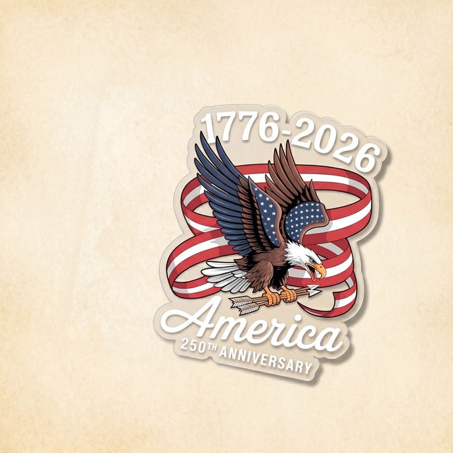 2 Pack USA 1776-2026 250th Anniversary Patriotic Eagle Decal Sticker 6.5×8"