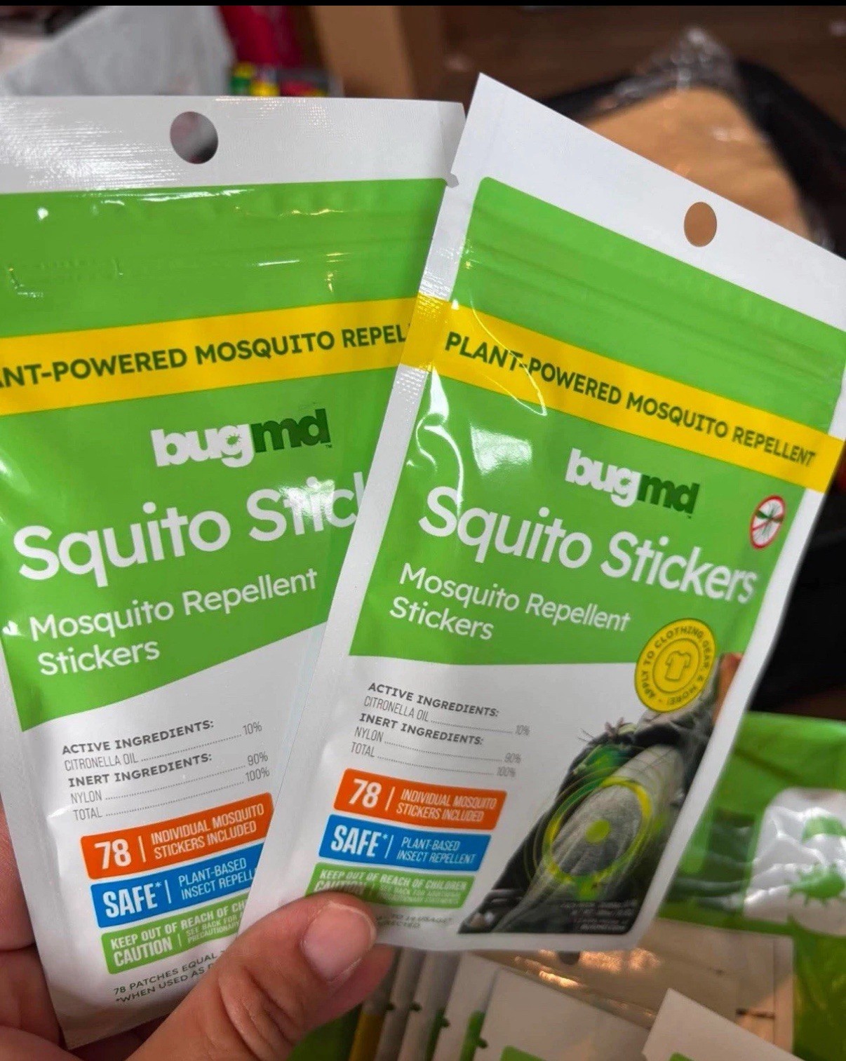 BugMD Plant-Powered Squito Stickers for Kids & Adults – 2 Packs