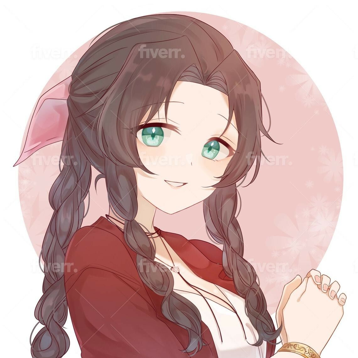 Final Fantasy 7 Aerith Kawaii Die-Cut Sticker 3"