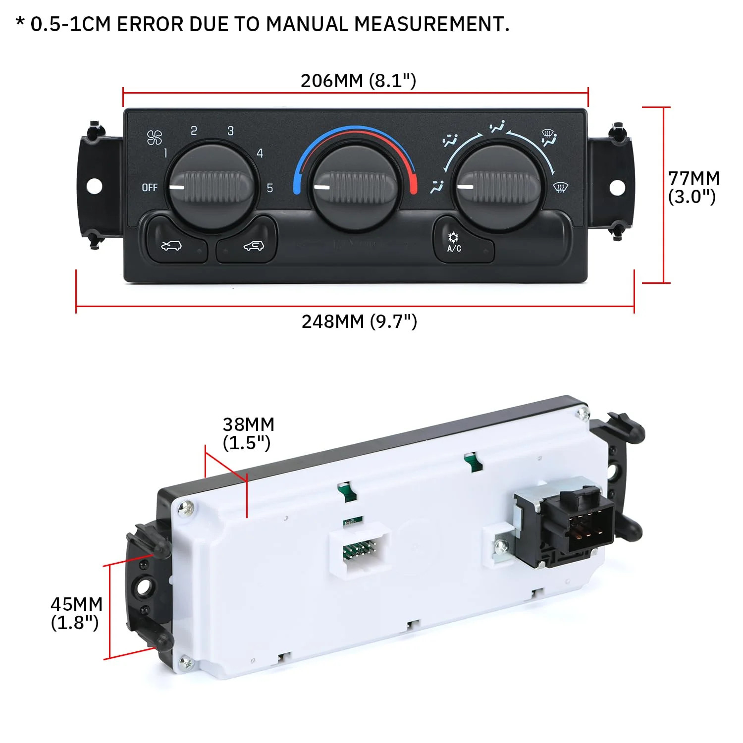 Front Climate Control Module Panel for GMC Sierra Chevy Silverado 1999-2002 599-