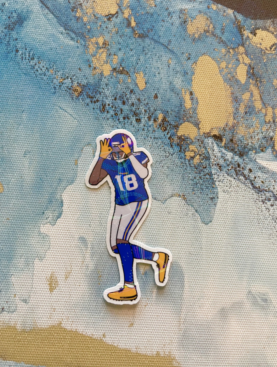 Justin Jefferson Sticker I Gloss or Holographic Laminate l Waterproof Decal