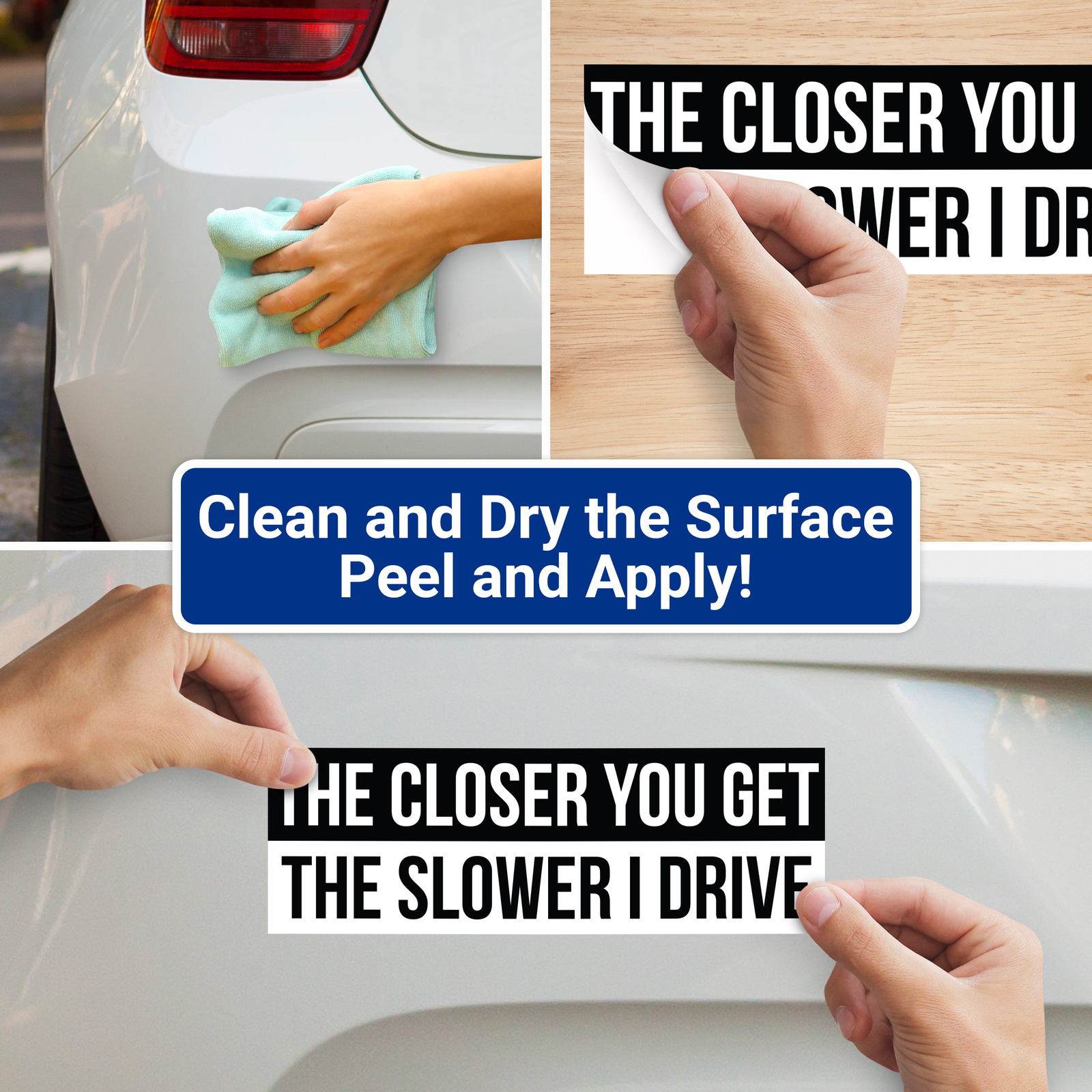 Ellopi 3×9 in Hilarious Anti-Tailgating Warning Bumper Stickers