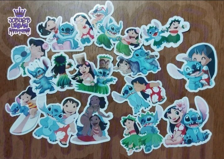 15pcs Lilo and Stitch Glossy Stickers