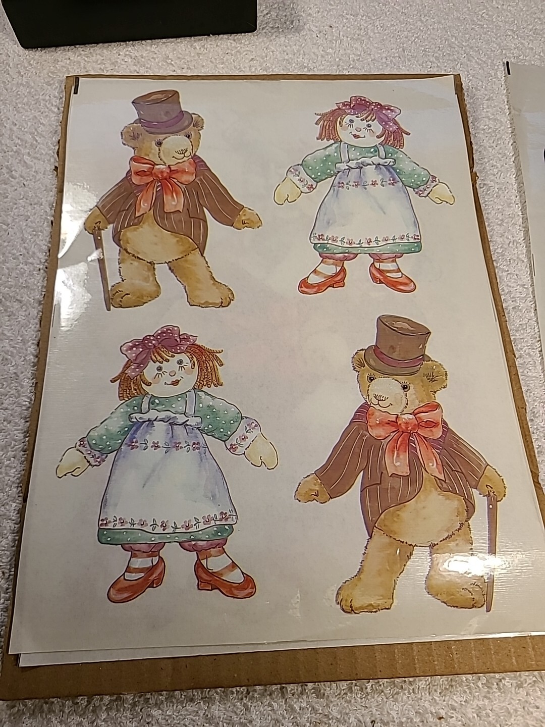 LOT OF 3 Springs Art Works Decorative Transfers Raggedy Ann & Andy