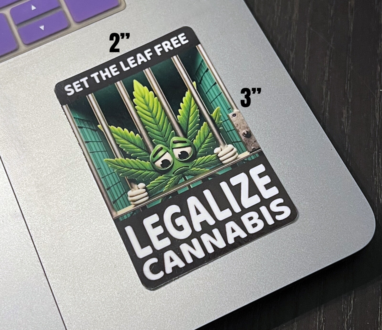 Set the Leaf Free, Legalize Cannabis 2×3" Waterproof Vinyl Decal – Free Shipping