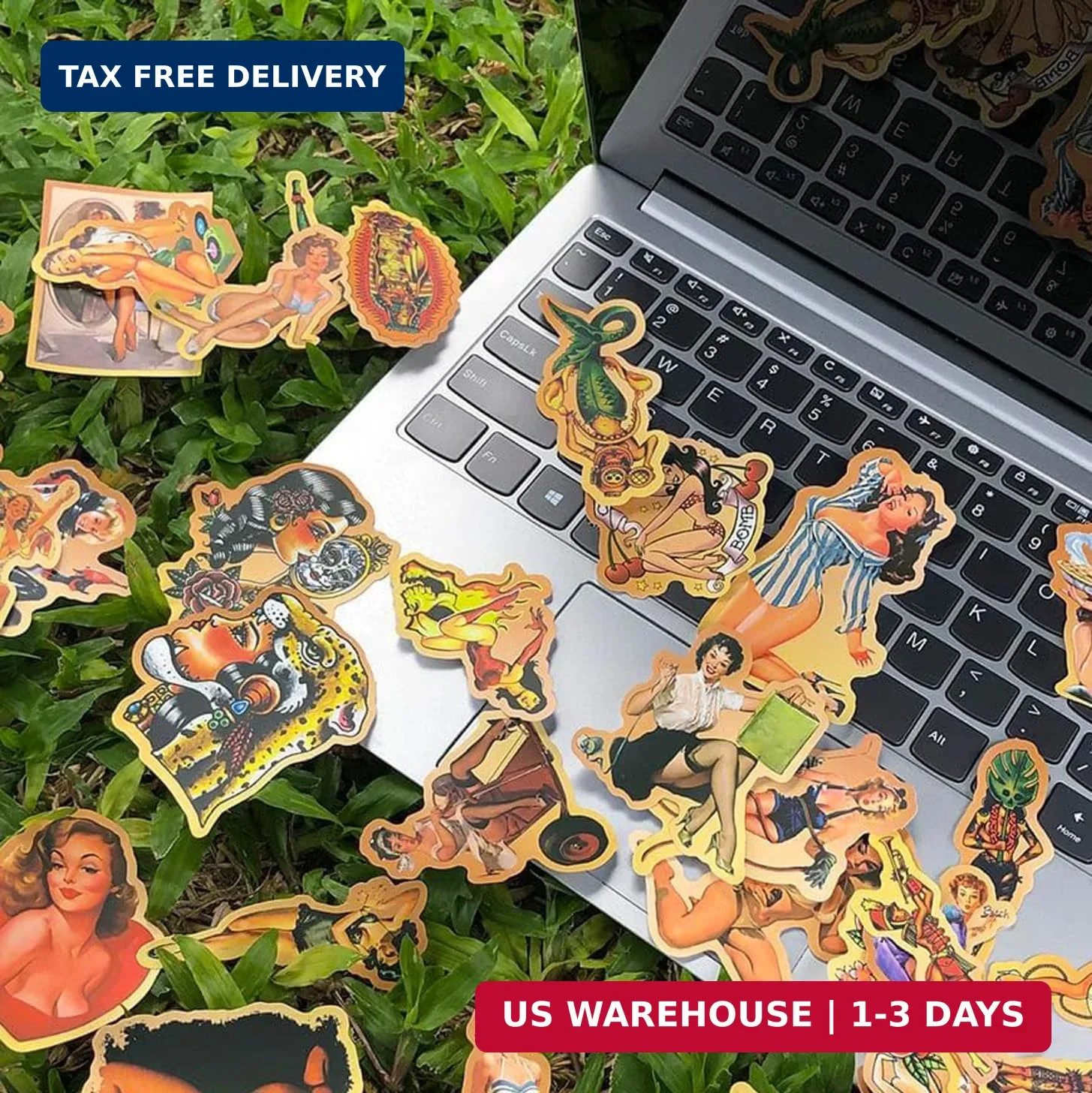 American Traditional Stickers Vintage Retro Pinup Sticker Pack, Vinyl Waterproof