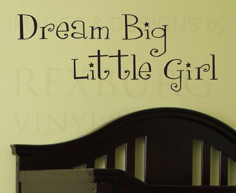 Wall Decal Sticker Quote Vinyl Lettering Dream Big Little Girl Girl's Room K76
