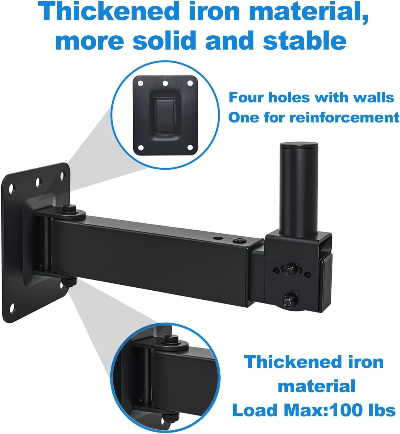 Heavy Duty Speaker Wall Mount,Adjustable Tilt & Swivel Wall Mount Brackets for P