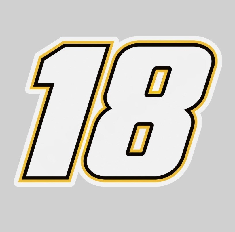 Kyle Busch Number 18 Logo Decal Sticker Car Truck Wall Mirror Phone Tumbler