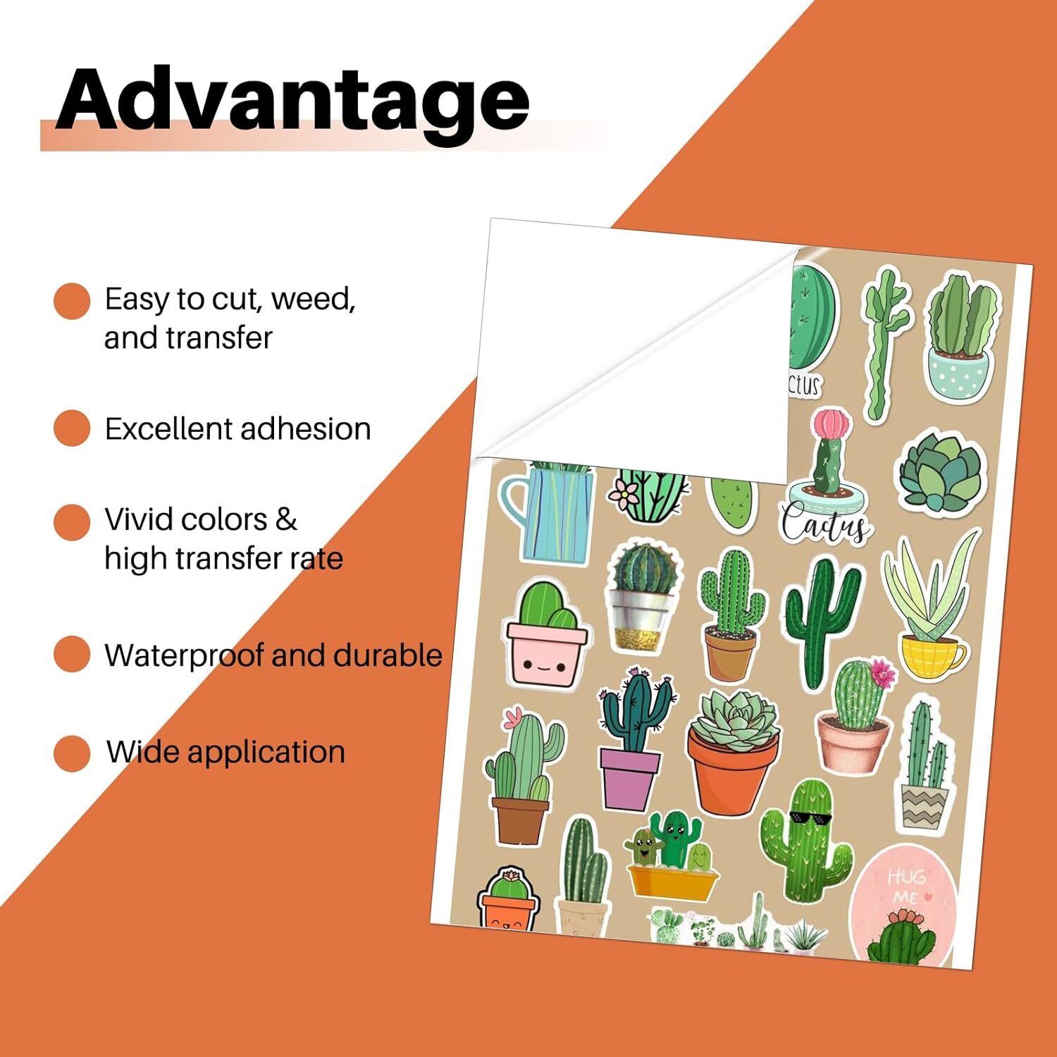 HTVRONT Sublimation Sticker Paper – 20 Pcs Matte White White,