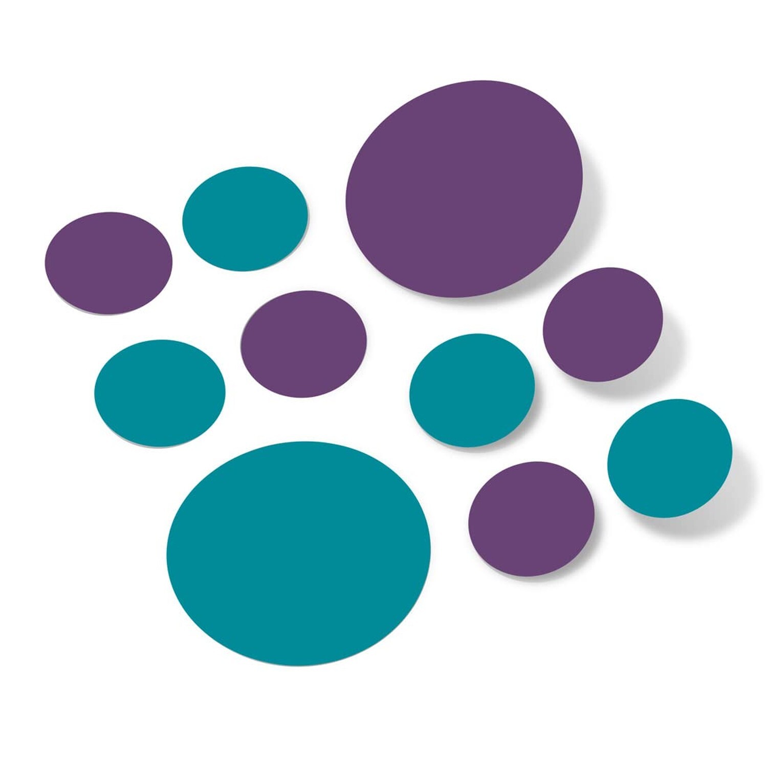Purple/Turquoise Vinyl Wall Stickers – 2 & 4 inch Circles (30 Decals) 30 Decals