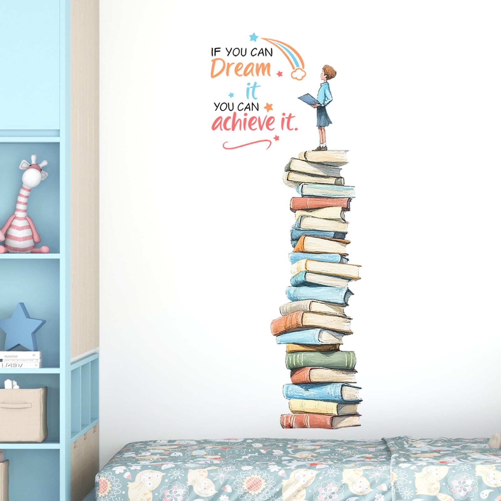 Books Educational Quote Wall Stickers,Removable Wall Decals Peel and Stick fo…