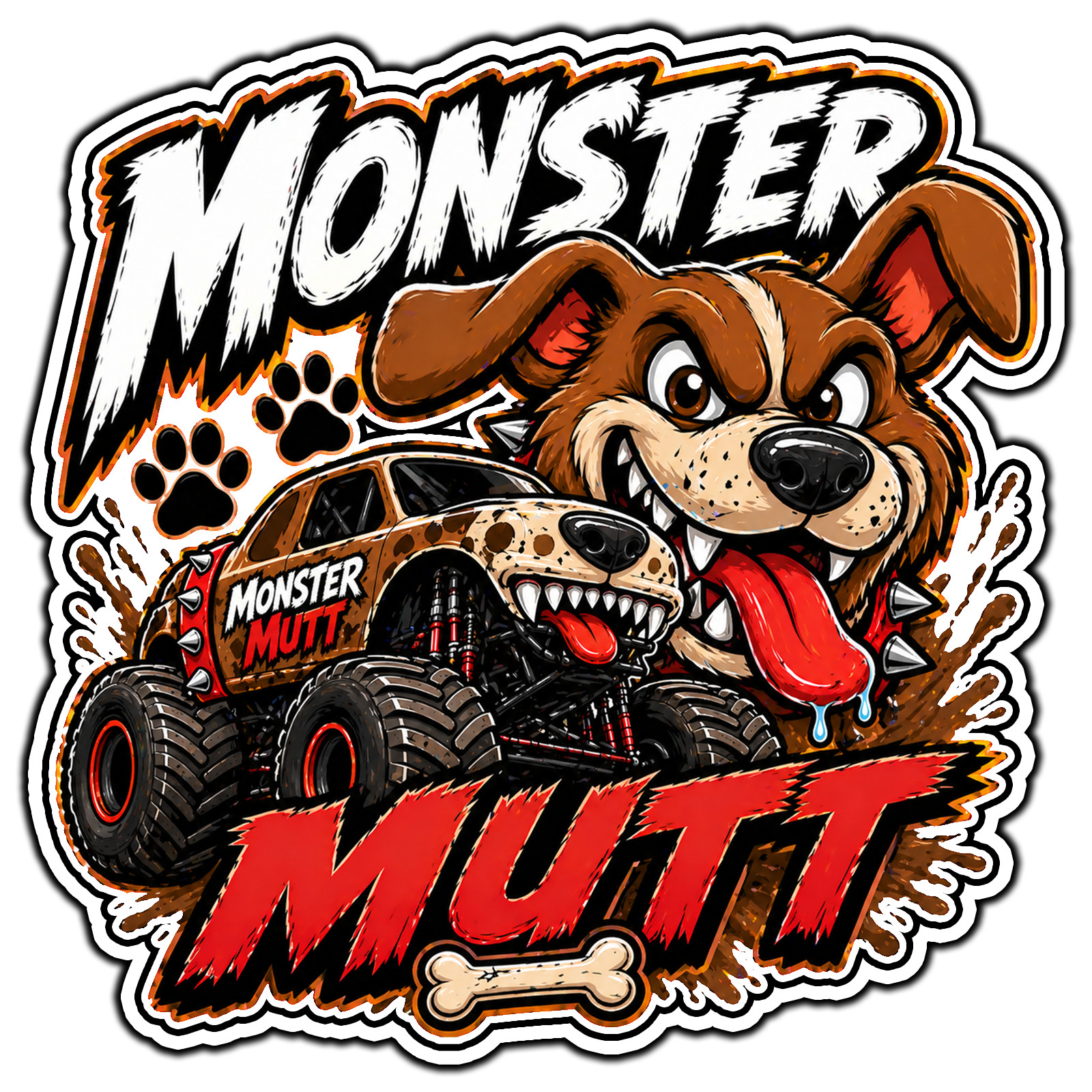 Monster Mutt #1 Monster Jam Sticker Waterproof Vinyl Decal Die-Cut