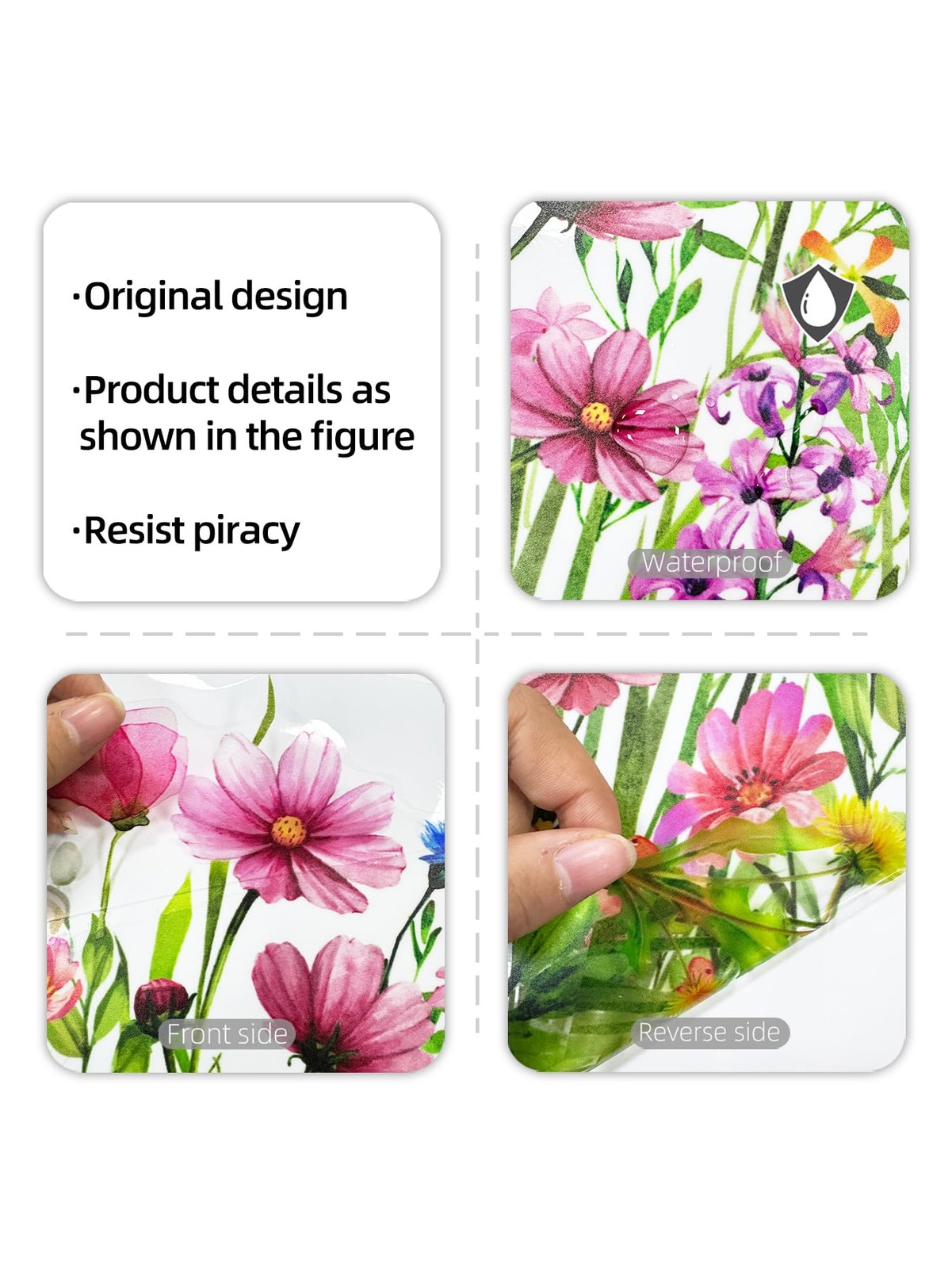 Colorful Wildflower Double-Sided Visual Window Stickers – Spring Summer Botan…