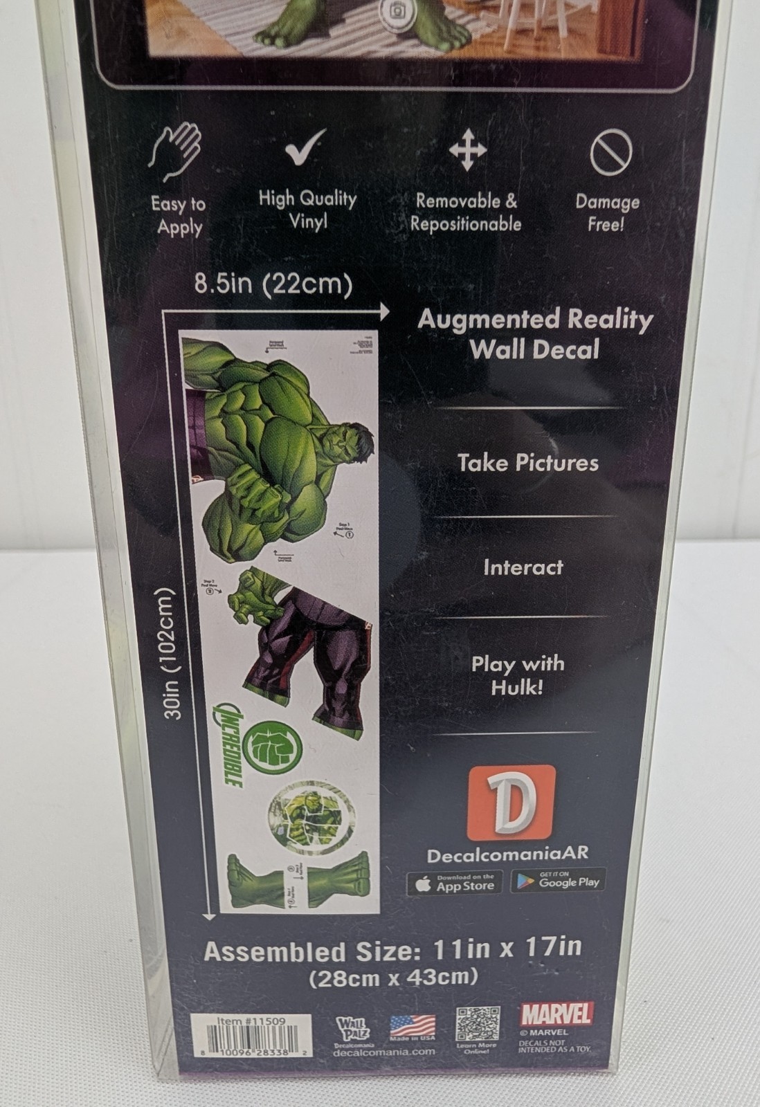 Decalcomania Marvel Avengers Hulk Wall Decal Augmented Reality Easy to Apply New