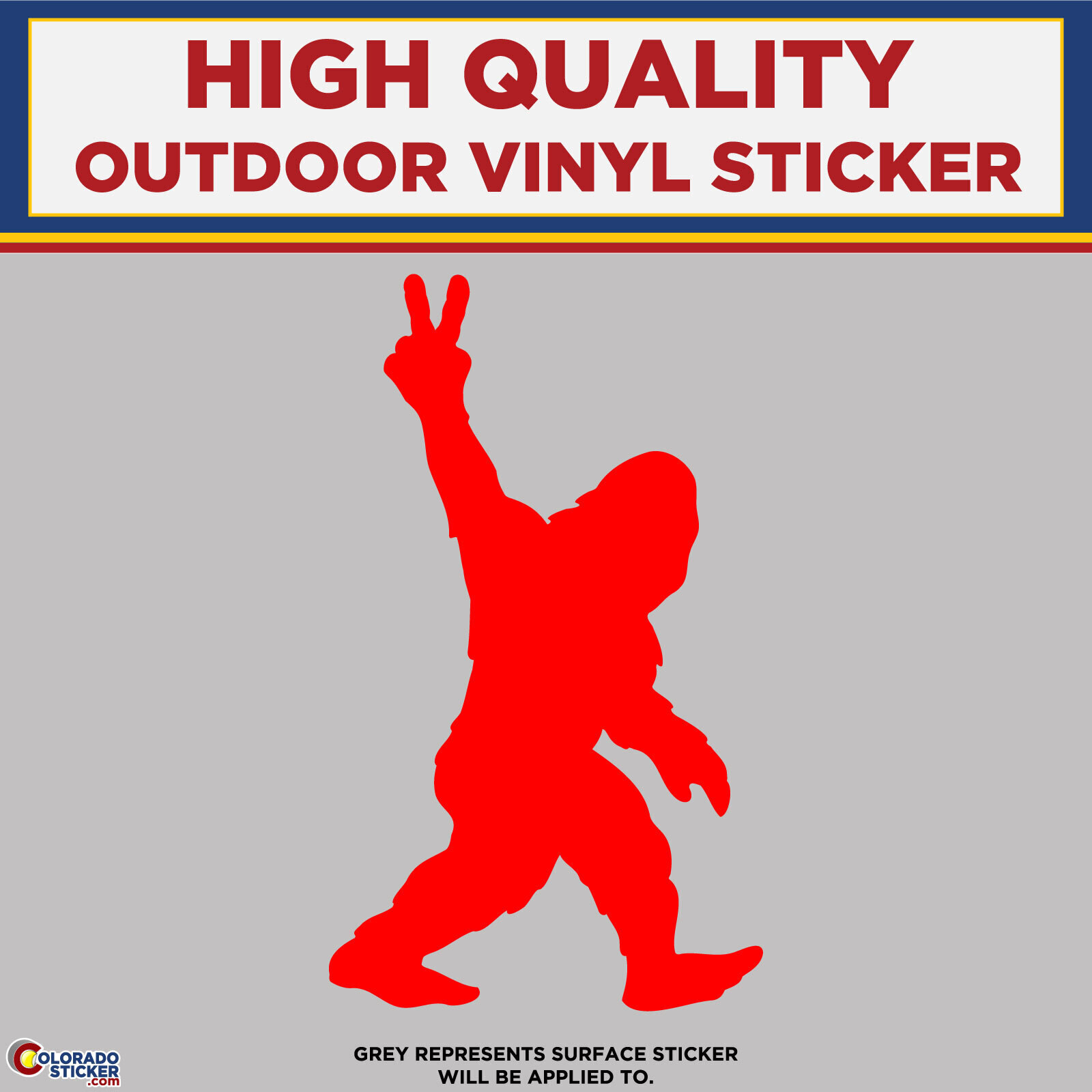 Big Foot with Peace sign, Die Cut High Quality Vinyl Stickers