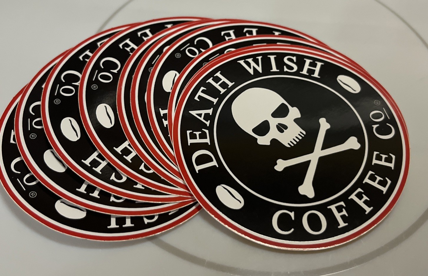 Set of 10 Death Wish Coffee Stickers New Free Shipping 3.5"