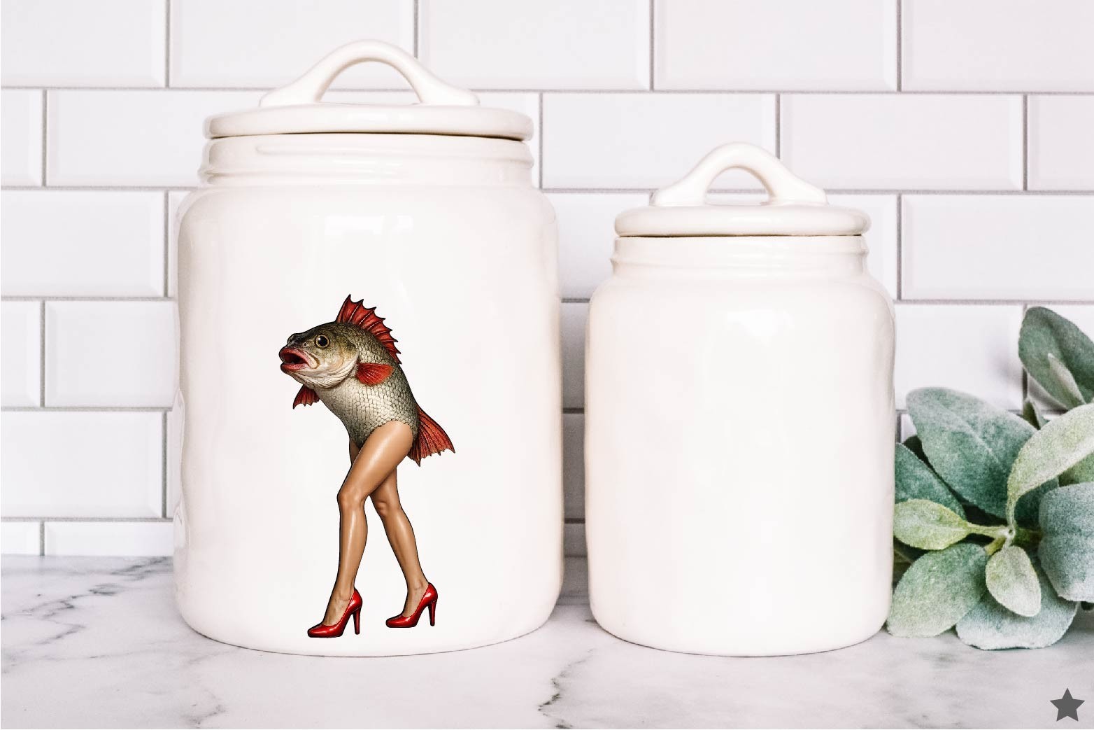 Reverse Mermaid Decal Sticker Backwards Fish Body Woman Legs Oddities Steampunk