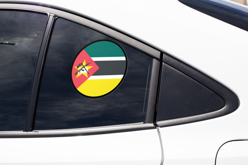 Mozambique Flag Circle Sticker Decal