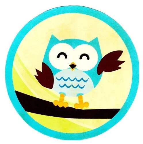 blue bird owl wall safe sticker circle 5 inch handmade