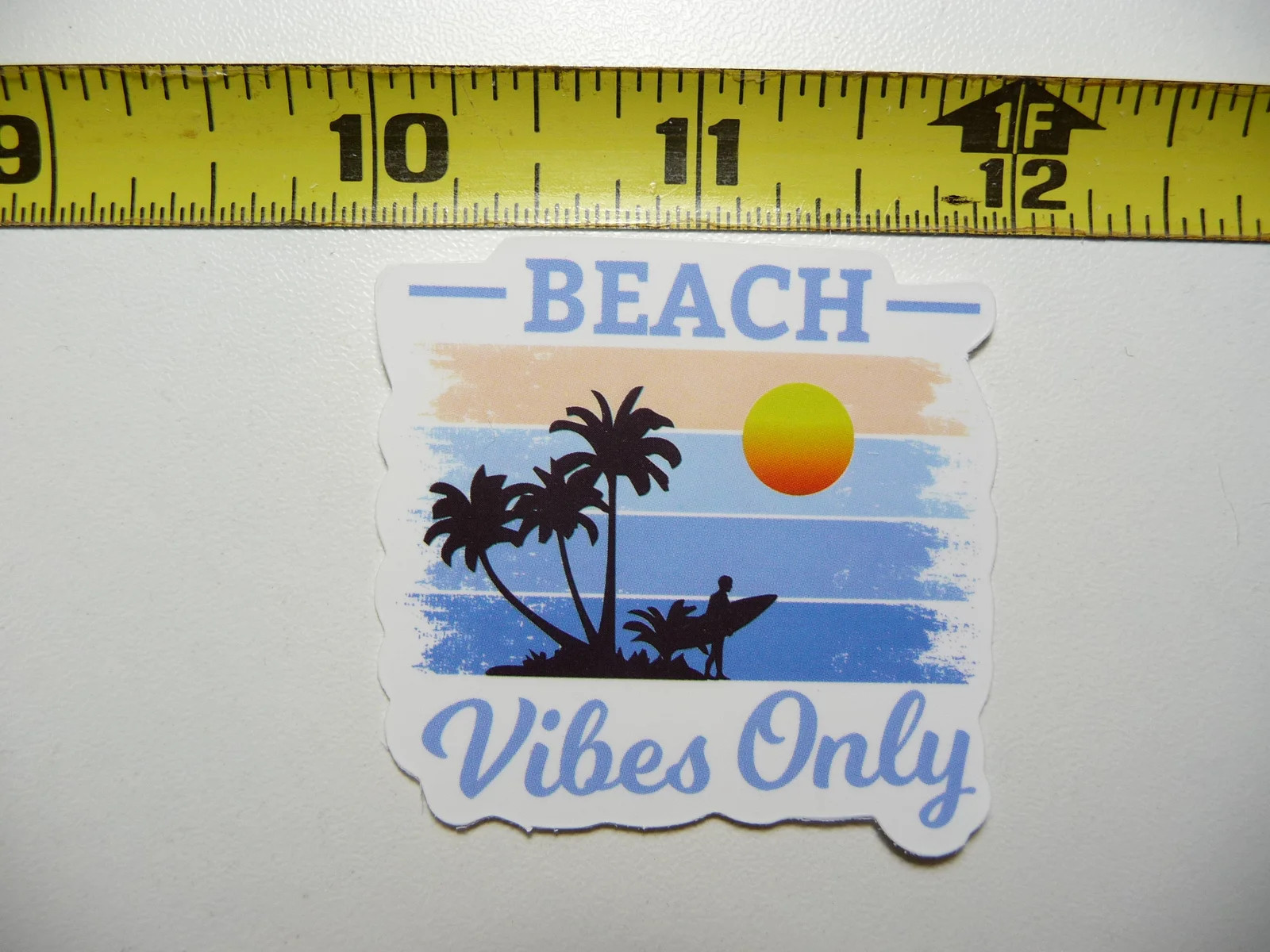 BEACH VIBES ONLY SURFER SKY BANDS SMALL STICKER DECAL WALL FUNNY
