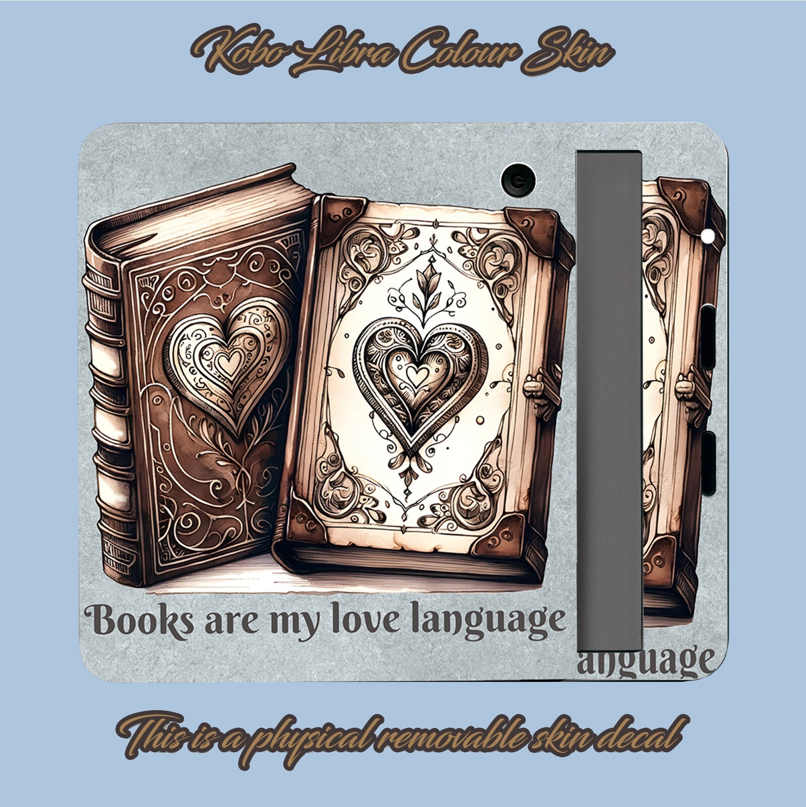 Books Are My Love Language Kobo Skin Decals, Kobo Vinyl Cover, Kobo Accessory
