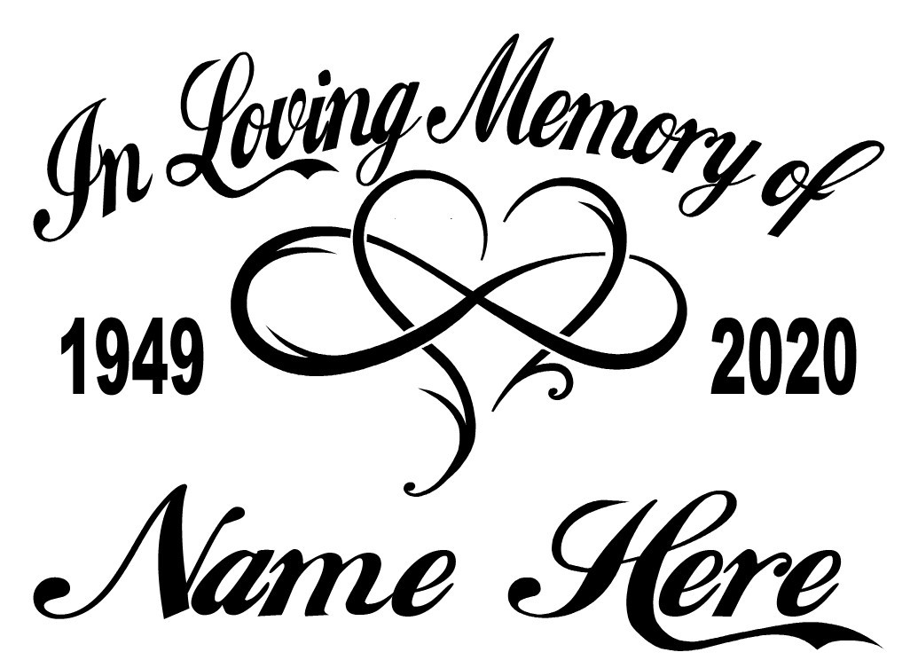 In Loving Memory Decal Infinity Heart Forever Loved Car Window Vinyl Sticker