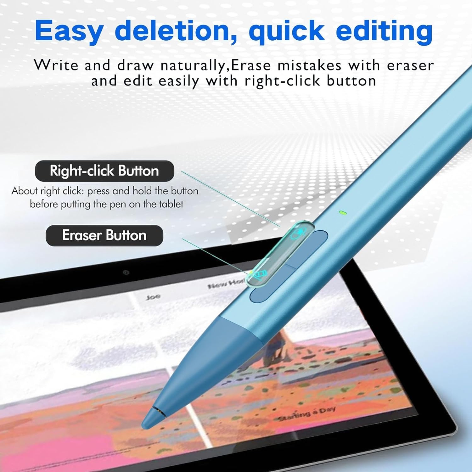 Slim Pen 2 for Microsoft Surface with 4096 Pressure, Eraser & Right-Click, Palm