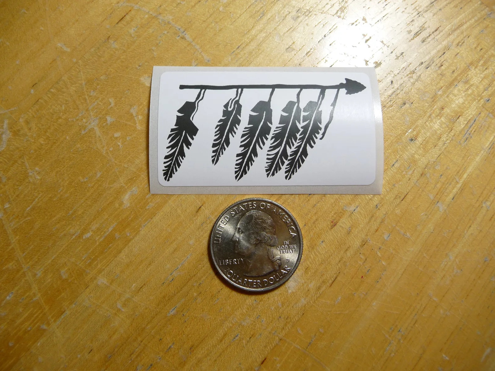 INDIAN SPEAR FEATHERS STICKER DECAL 1 – 50 BULK PACK FUNNY NATIVE AMERICAN SW