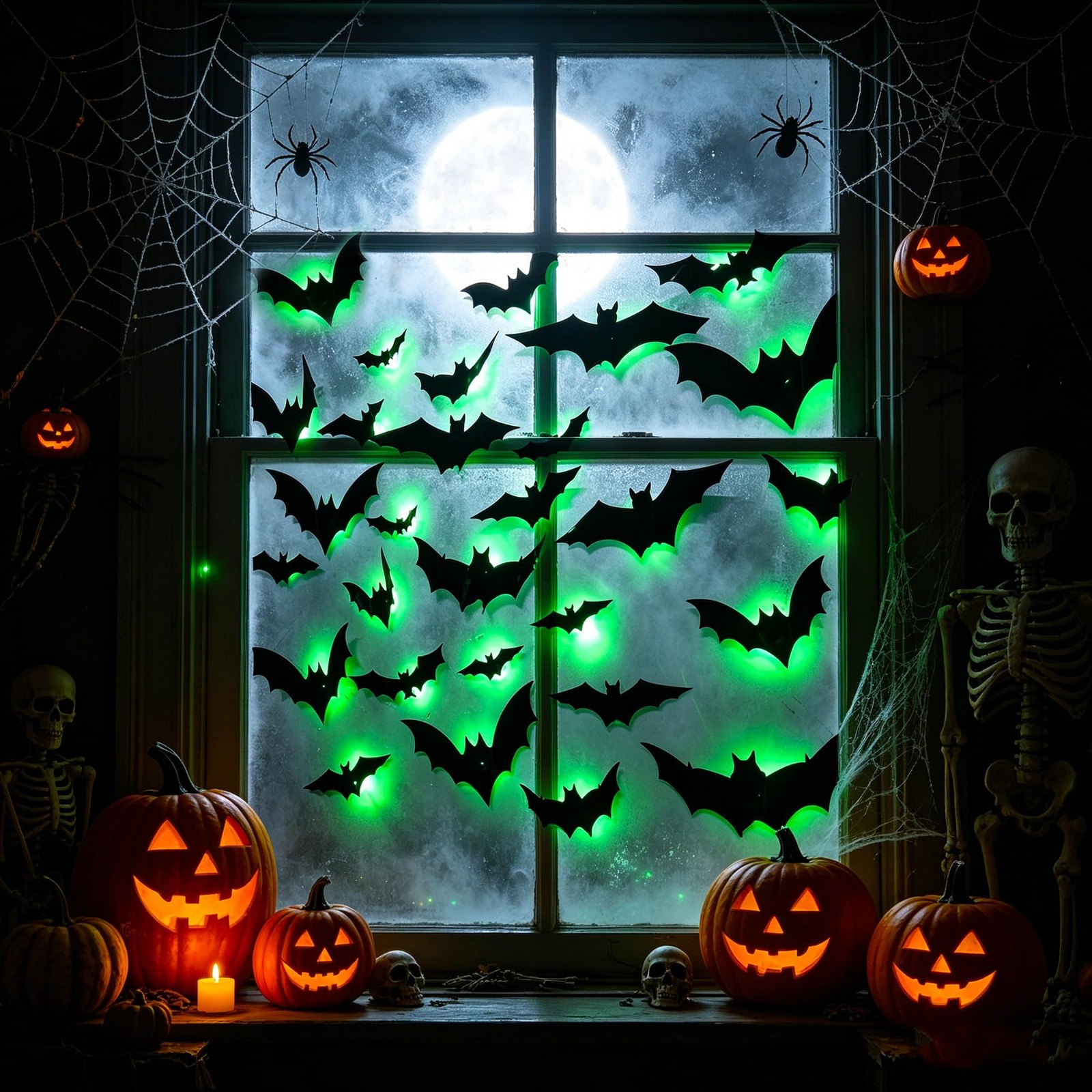 36 Pack LED Halloween Bat Wall Decor Lights Outdoor