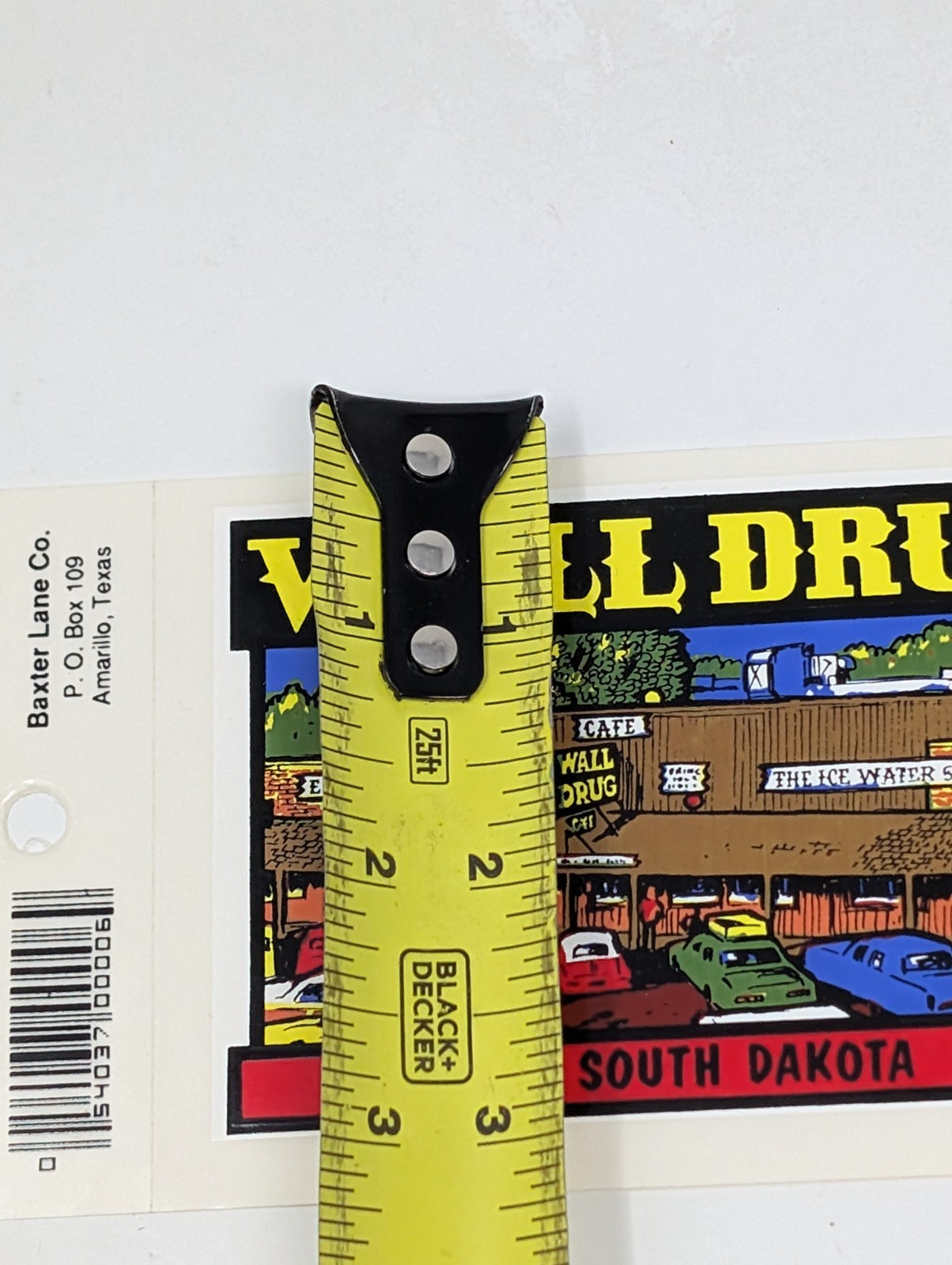 Vintage Baxter Lane Decal Wall Drug South Dakota Art Travel Cars State America