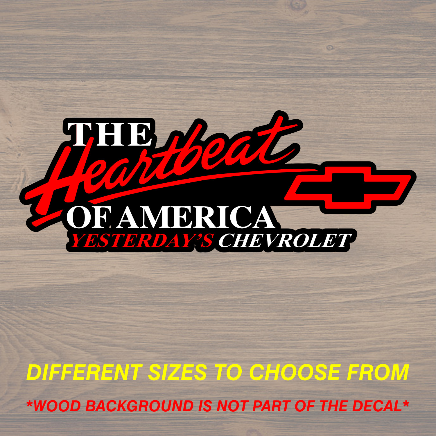 Vinyl Decal Sticker Fits Chevrolet Chevy Heartbeat of America Graphics