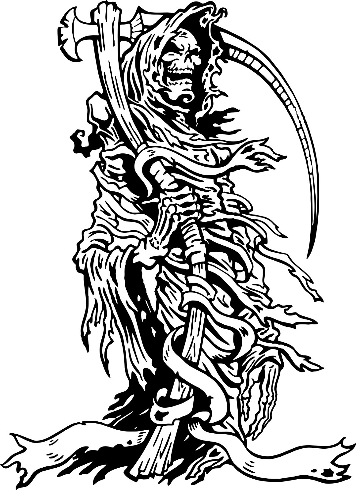 Grim Reaper Death Scythe Car Truck Window Laptop Vinyl Decal Sticker